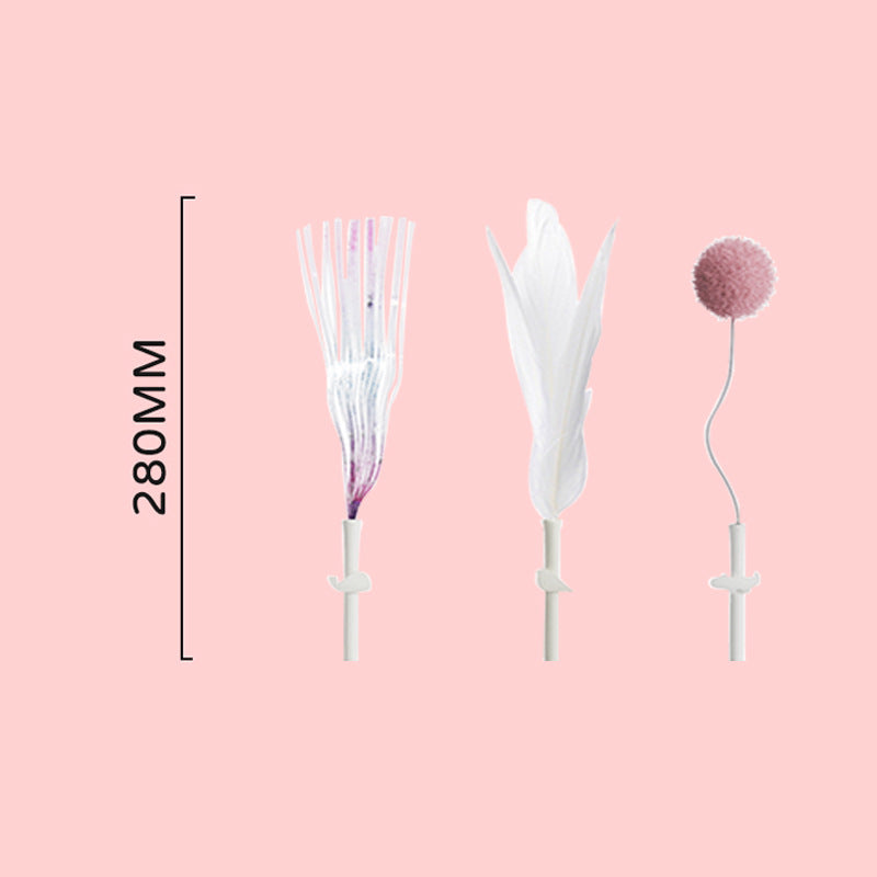Replaceable Cat Teaser Elastic Cat Teaser Set