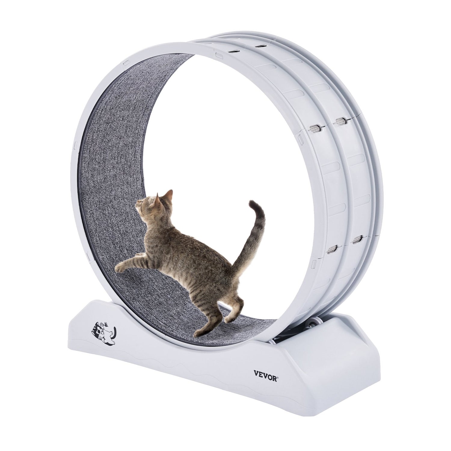 Cat Exercise Wheel 31.5 In Large Indoor Cat Running Wheel Treadmill White