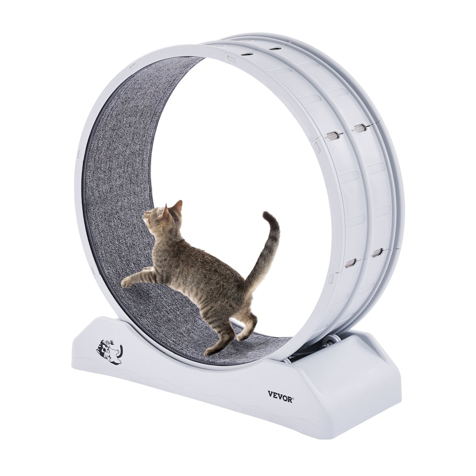 Cat Exercise Wheel 31.5 In Large Indoor Cat Running Wheel Treadmill White
