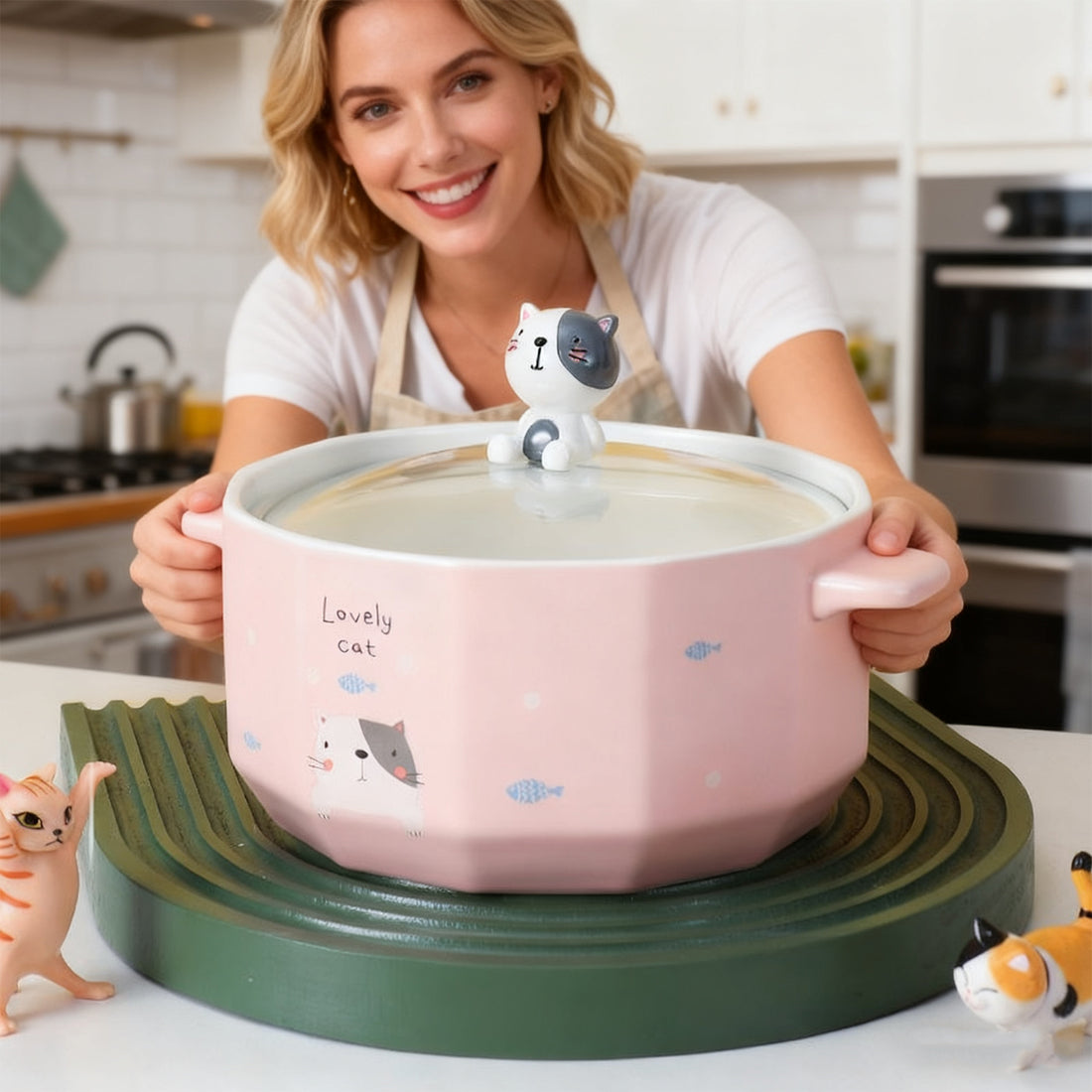 Cartoon Cat Noodles Bowl 850M-Cat