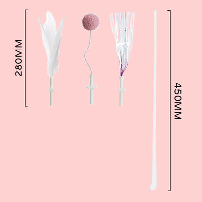 Replaceable Cat Teaser Elastic Cat Teaser Set